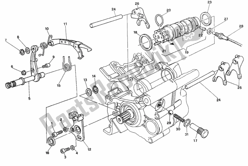 Todas las partes para Mecanismo De Cambio De Marcha de Ducati Supersport 900 SS USA 1996